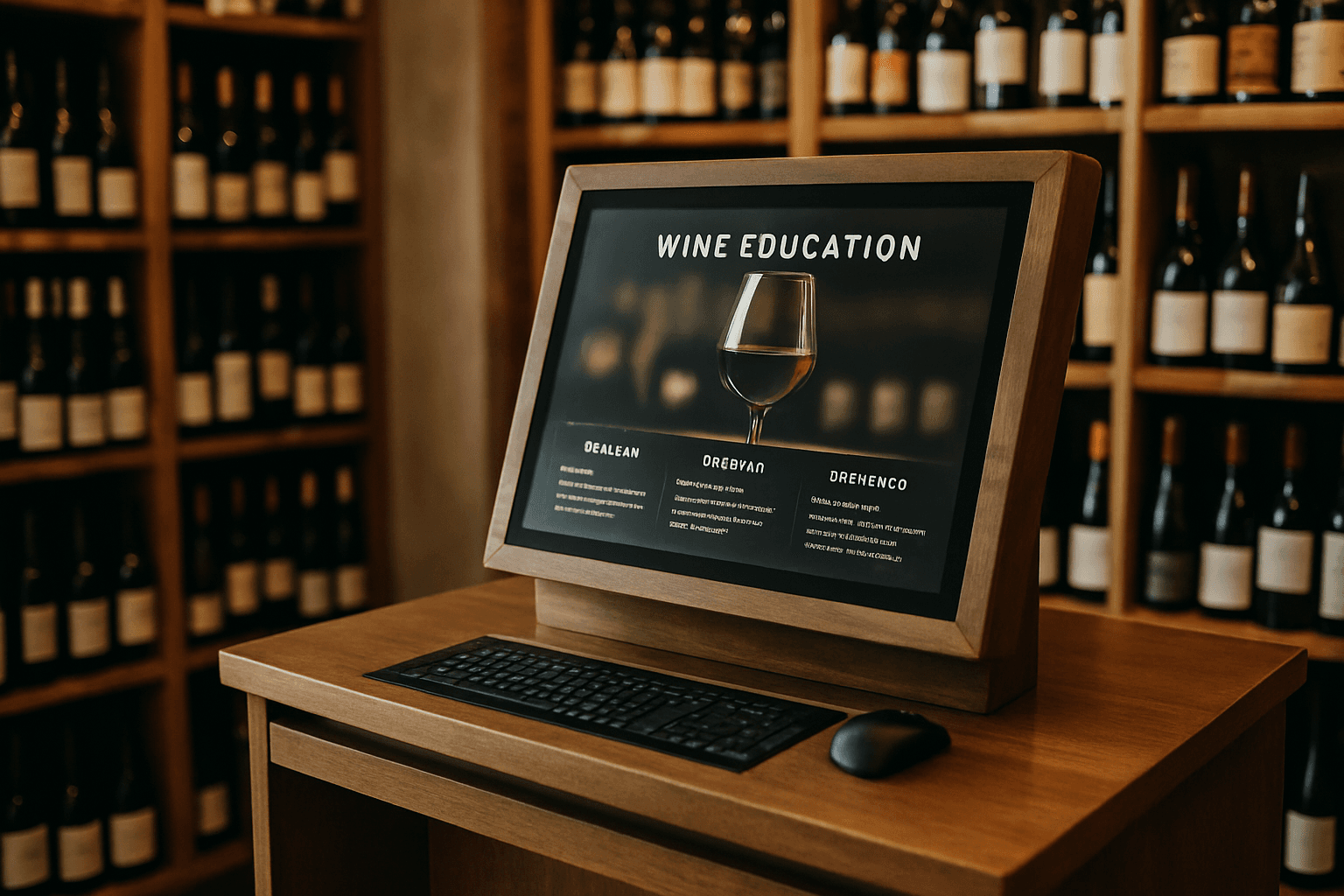 Professional photograph illustrating wine education kiosk — cover image for "How to Build a RAG-Enhanced Wine Education Kiosk That Turns Browsing Customers Into Confident Buyers" on LiquorChat