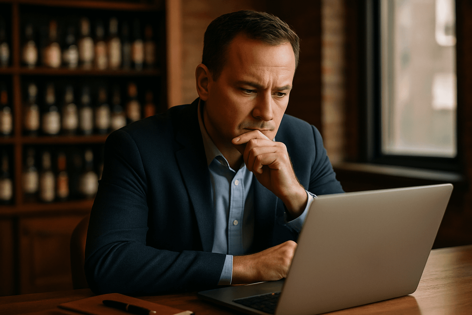 Professional photograph illustrating AI strategy and ROI for small to mid-size beverage businesses — cover image for "7 AI Crisis Communication Triggers Every Liquor Retailer Needs to Monitor After NYC's Anti-Alcohol Campaign" on LiquorChat
