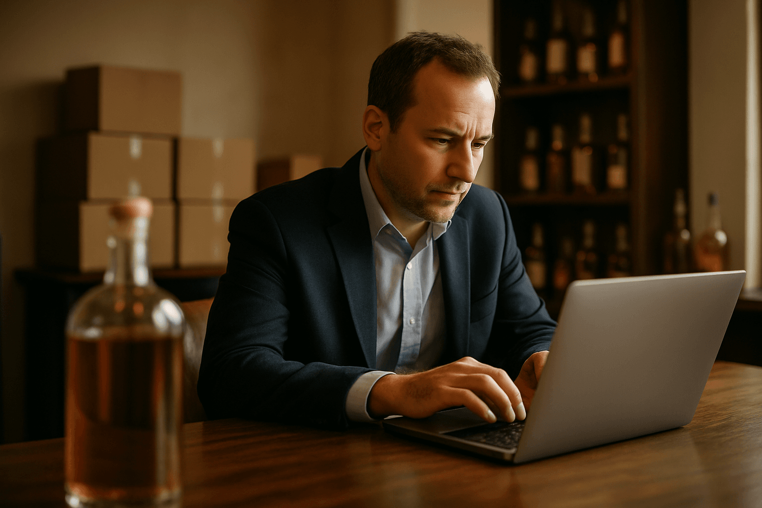 Professional photograph illustrating spirits export compliance automation — cover image for "7 Spirits Export Compliance Moves Every US Distributor Should Make in 2025" on LiquorChat