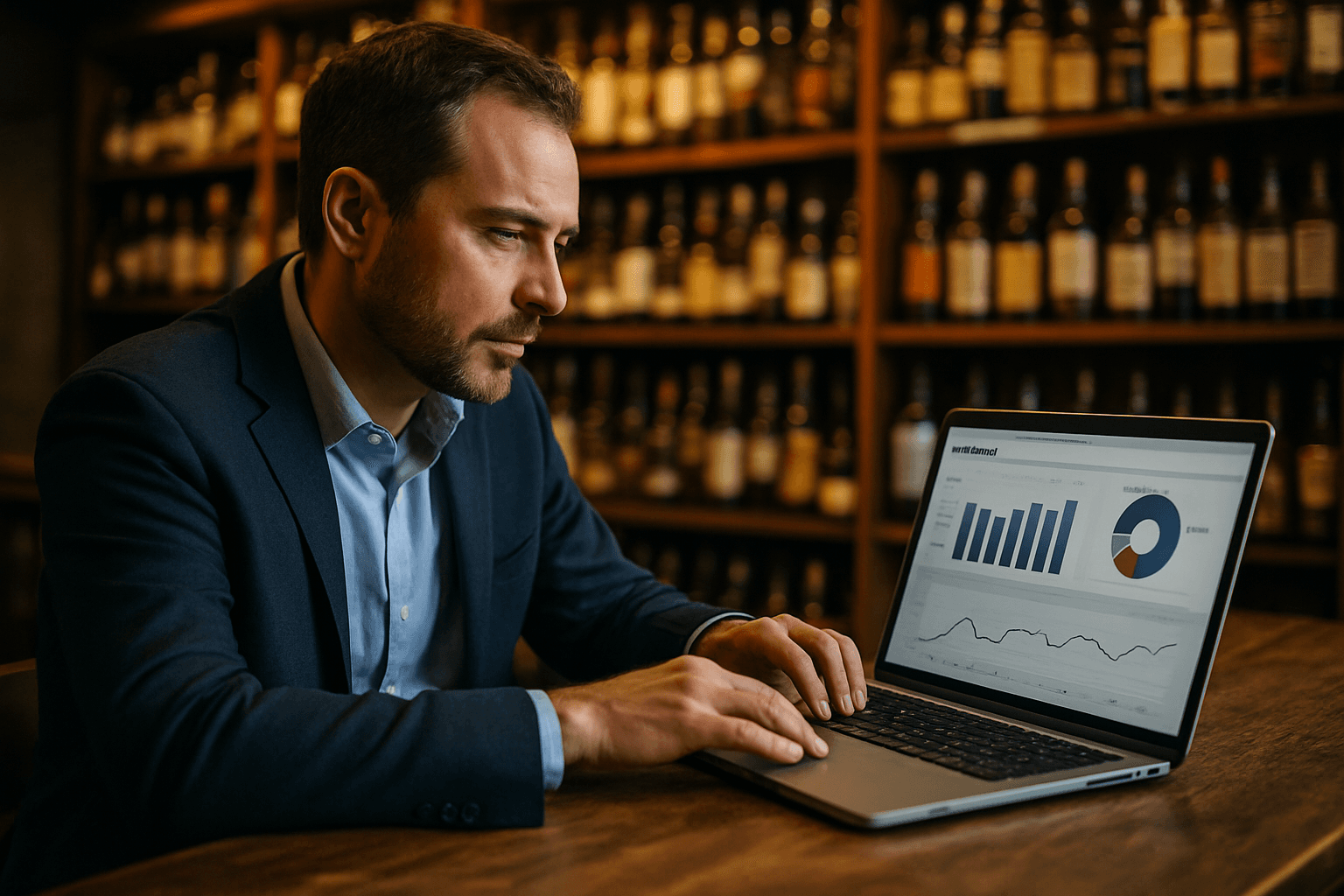 Professional photograph illustrating depletion data analytics — cover image for "7 AI Depletion Data Triggers Every Liquor Retailer Should Monitor When a National Brand Enters the RTD Space" on LiquorChat
