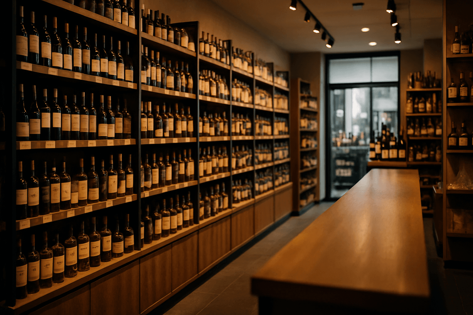 Professional photograph illustrating modern retail store interior — cover image for "7 AI Shelf Intelligence Moves Every Liquor Retailer Should Make After Lucas Bols Launched Its Direct-to-Home Bar Platform" on LiquorChat
