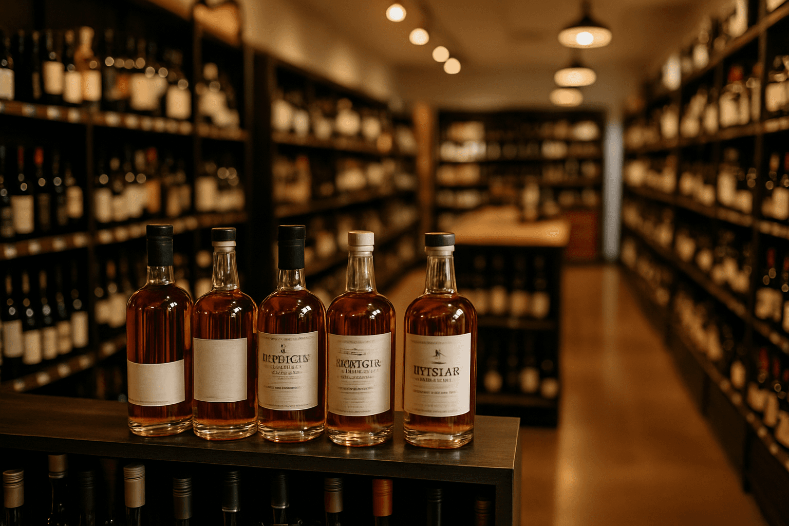 Professional photograph illustrating modern retail store interior — cover image for "5 Tasmanian Whiskies Every US Liquor Retailer Should Stock Right Now" on LiquorChat