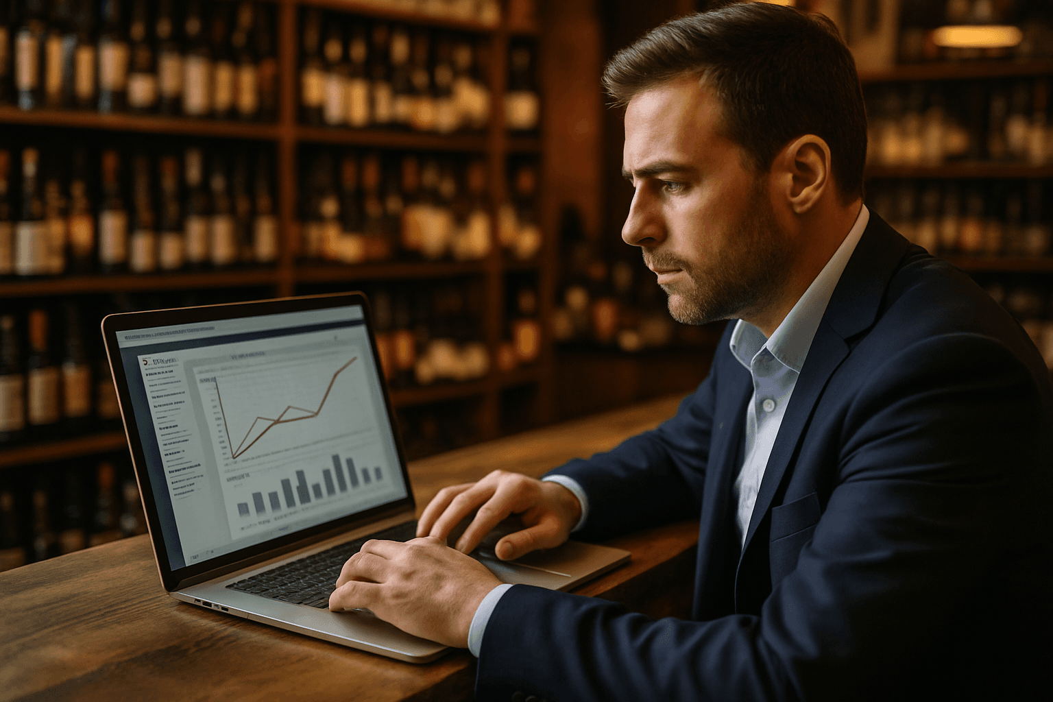 Professional photograph illustrating AI demand forecasting — cover image for "7 AI Demand Forecasting Moves Every Single-Store Liquor Retailer Should Make Before Summer Peak Season" on LiquorChat