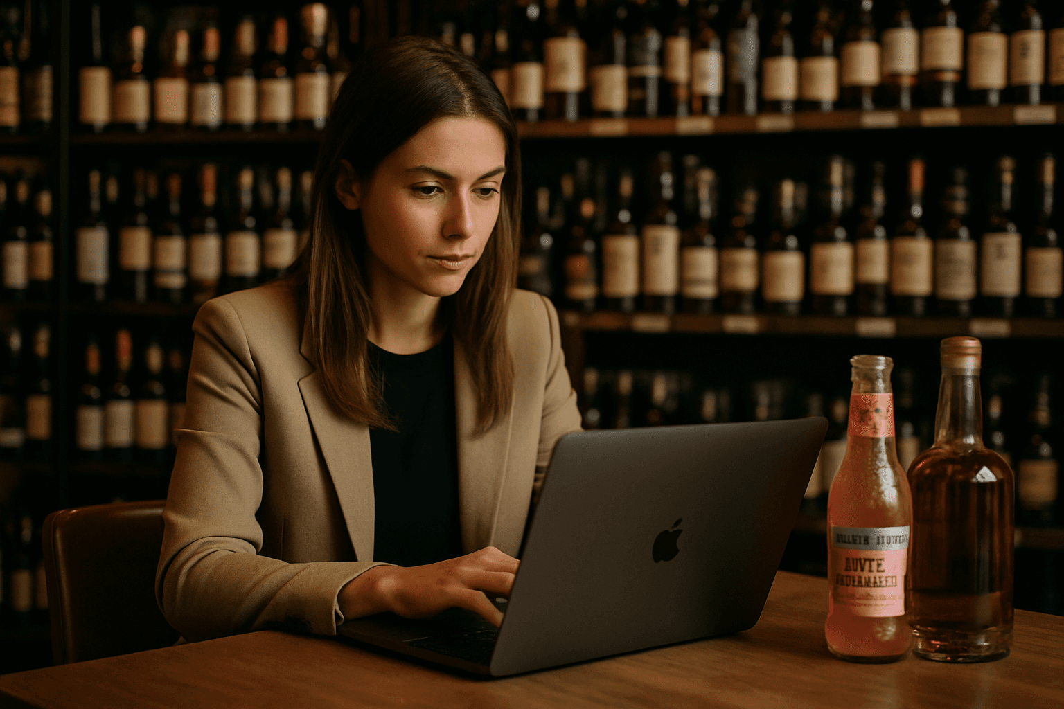 Professional photograph illustrating digital marketing for beverage retail business — cover image for "Fever-Tree Launches Sparkling Pink Grapefruit Mixer: Cross-Selling Mixers with Premium Spirits" on Intentionally Creative