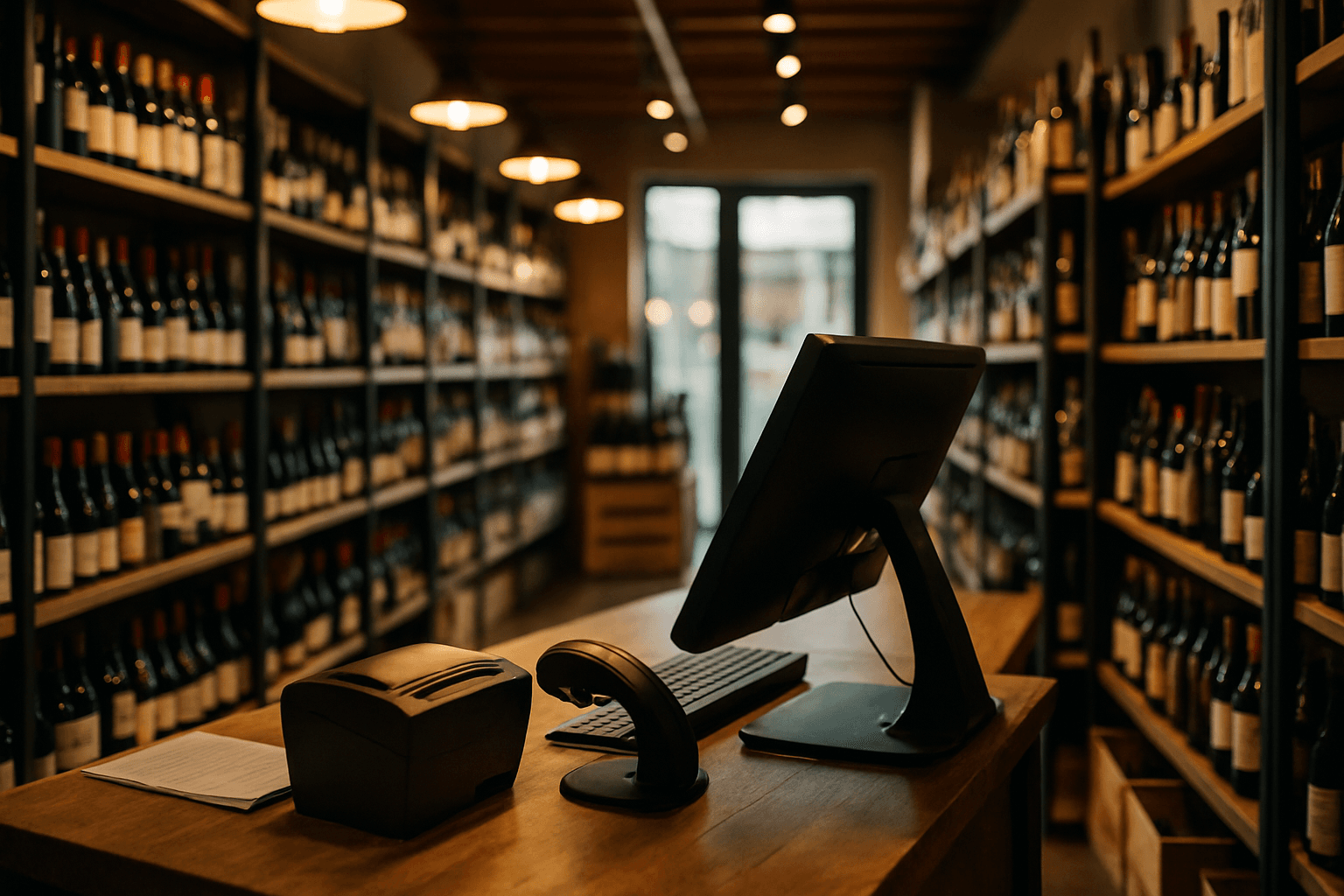 Professional photograph illustrating modern retail store interior — cover image for "The FTC Issues New Guidelines on AI Customer Interactions in Alcohol Retail: What Store Owners Need to Know" on LiquorChat