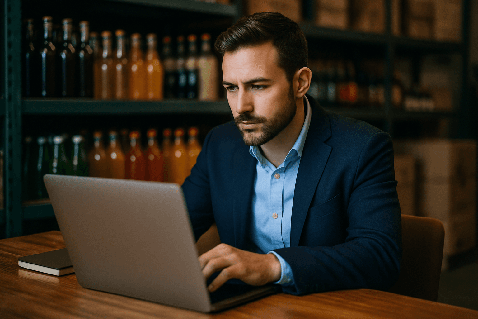 Professional photograph illustrating digital marketing for beverage retail business — cover image for "AI Demand Forecasting for Beverage Distributors: Predicting Orders Before the Phone Rings" on LiquorChat