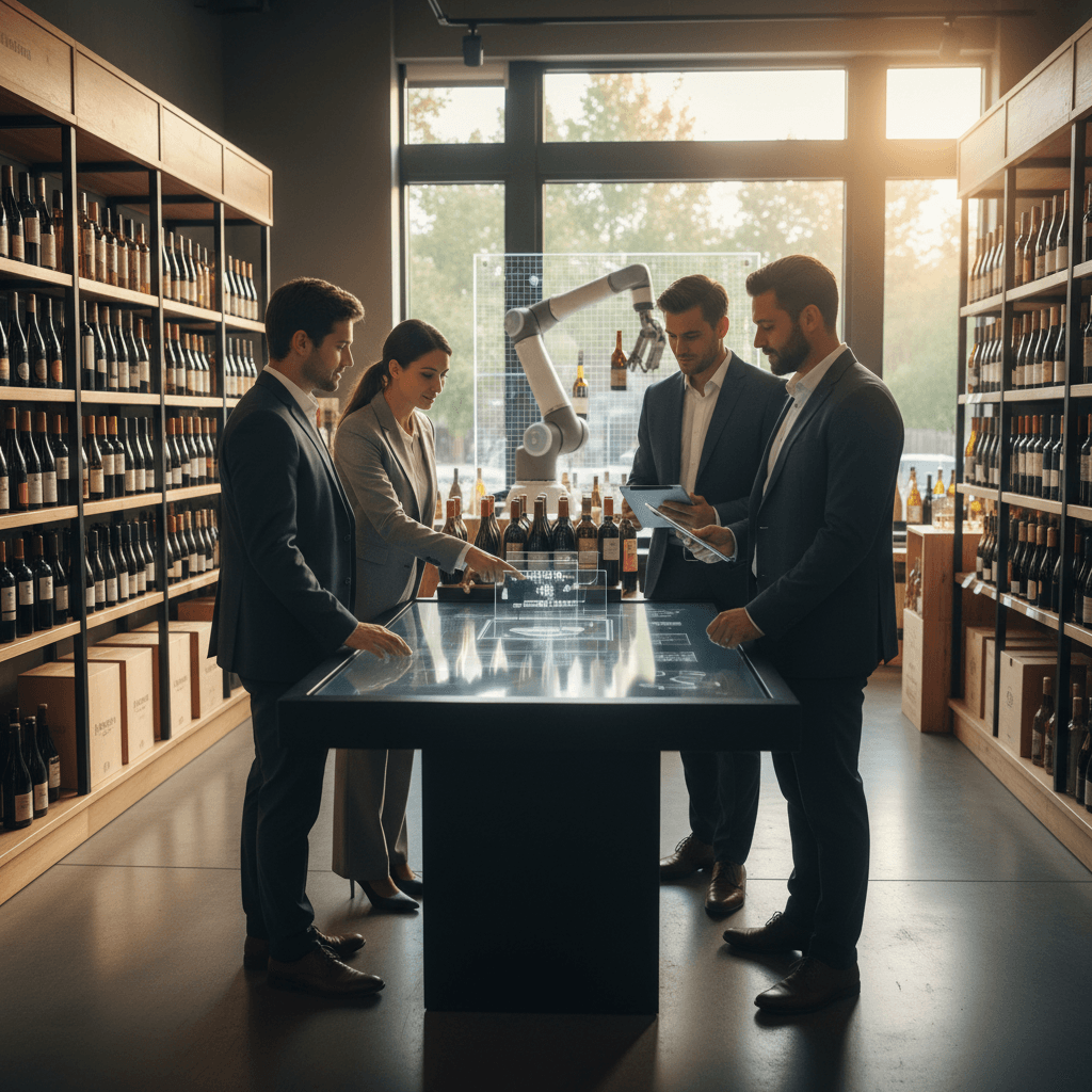 Professional photograph illustrating AI beverage retail — cover image for "AI Is Reshaping Beverage Retail — What Every Owner Needs to Know" on LiquorChat