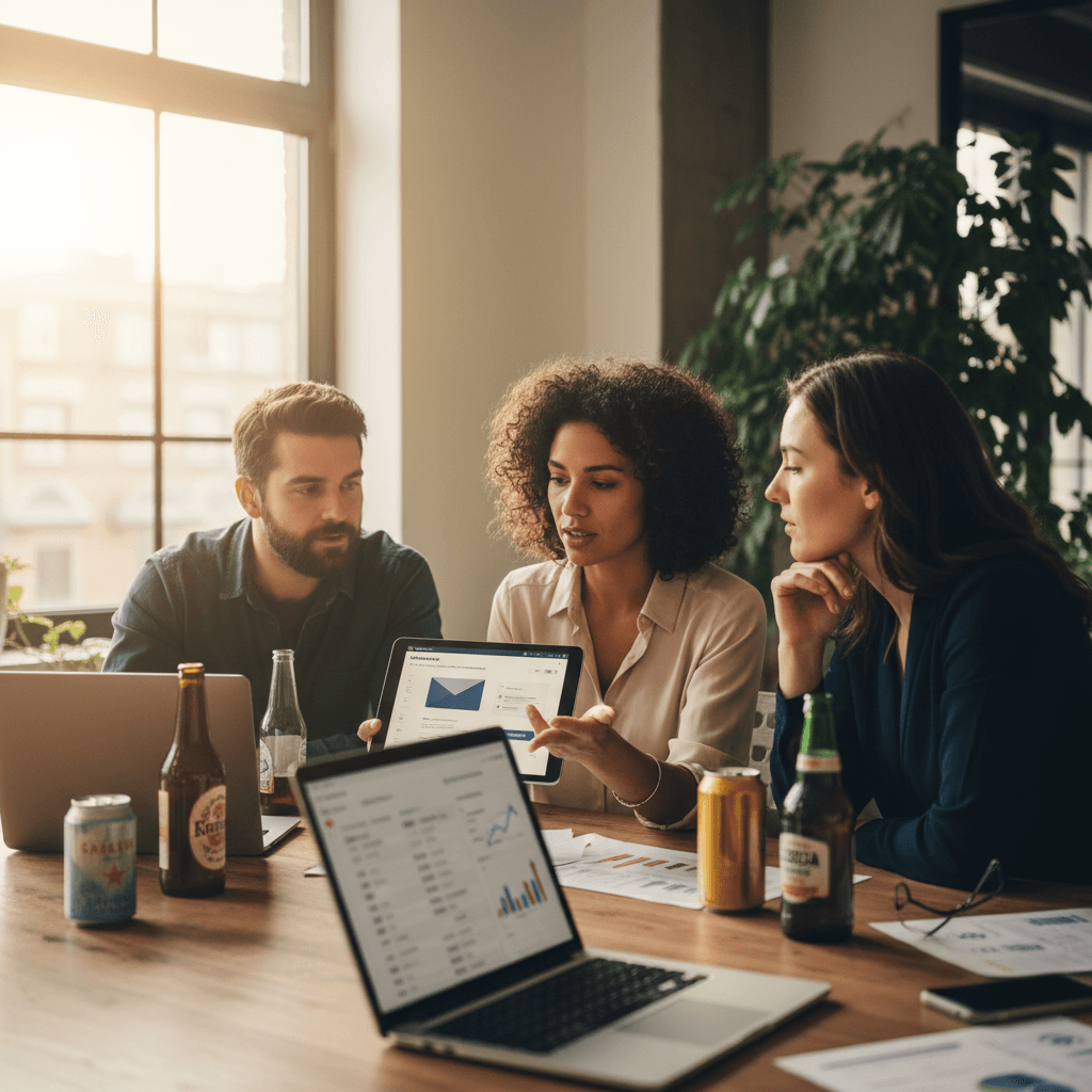 Professional photograph illustrating AI email campaigns beverage distributors — cover image for "Quick Guide: 3 AI-Powered Email Campaigns Distributors Can Launch Today" on LiquorChat