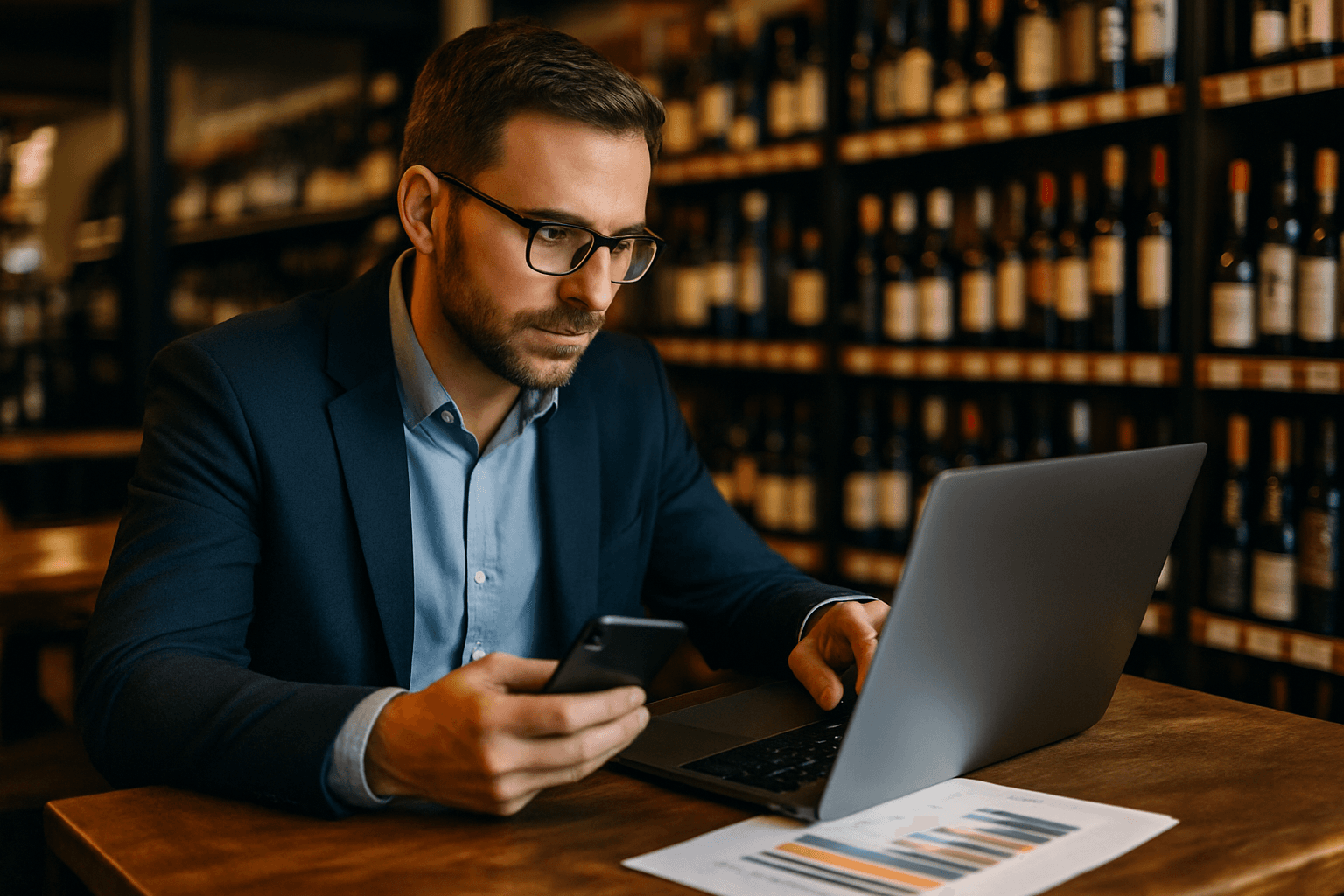 Professional photograph illustrating digital marketing for beverage retail business — cover image for "How to Build a Chain-of-Thought Pricing Workflow That Adjusts to Local Competition in Real Time" on LiquorChat